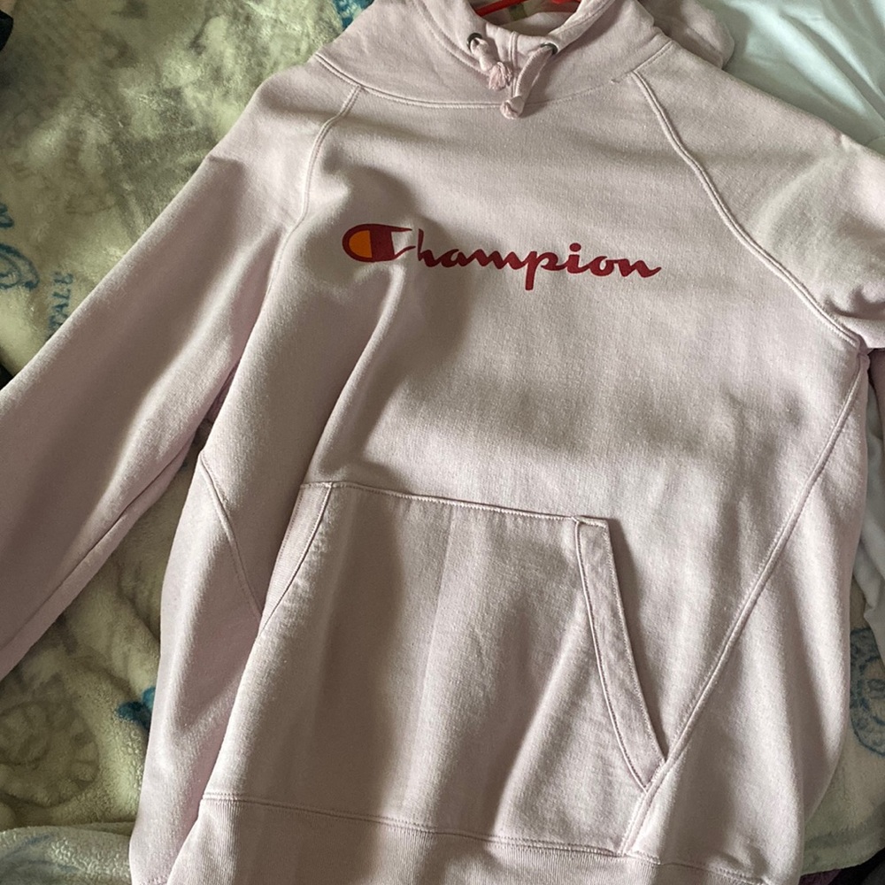 pink champion hoodie
